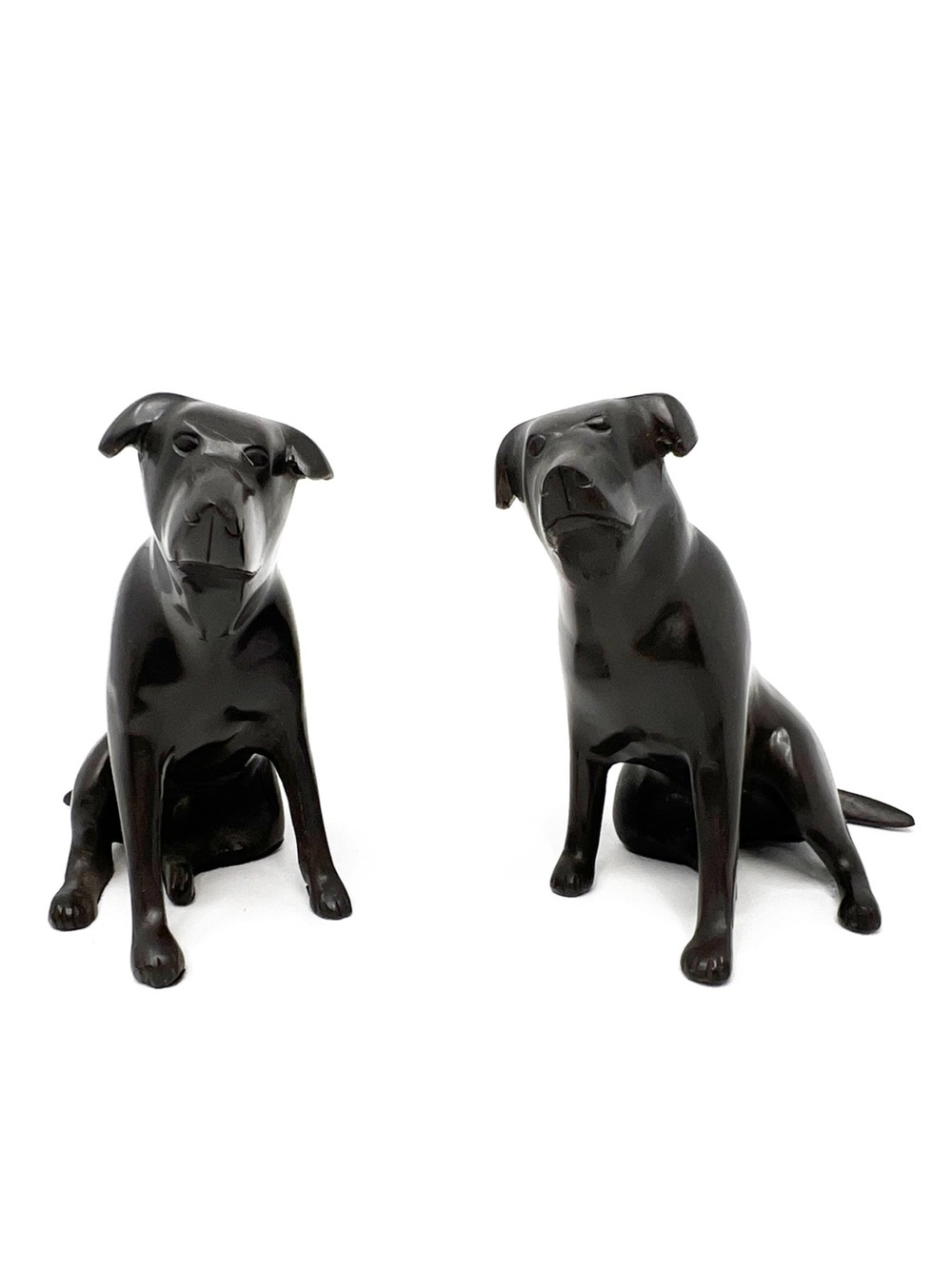 Vintage Restoration Hardware Pair of Labrador Retriever Brass/Bronze Figures Vtg